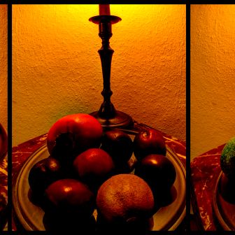 triplet-candlelight-fruit-tin saucer-red marble